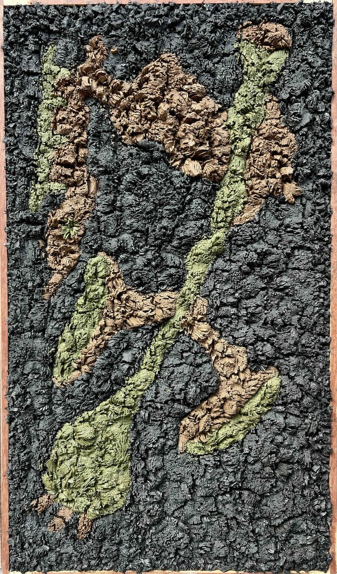 Mojahid Musa, found object, clay painting, dhaka art summit